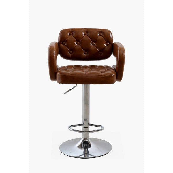 Tabouret de Bar Réglable CC-85 – Cuir PU Capitonné + Base Chromée