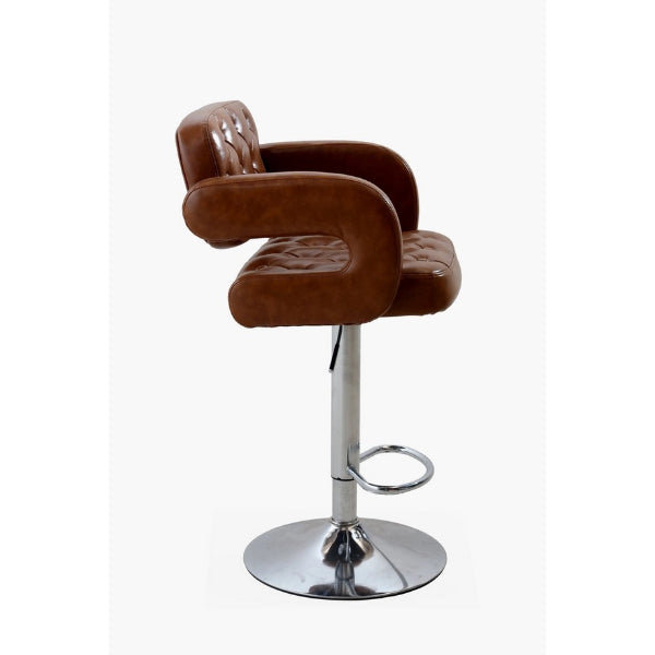 Tabouret de Bar Réglable CC-85 – Cuir PU Capitonné + Base Chromée